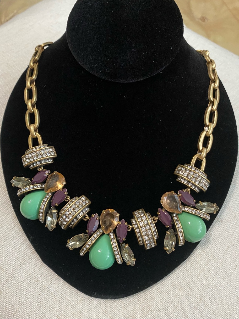 J. Crew Big & Chunky Necklace Vintage Look Runway Collar